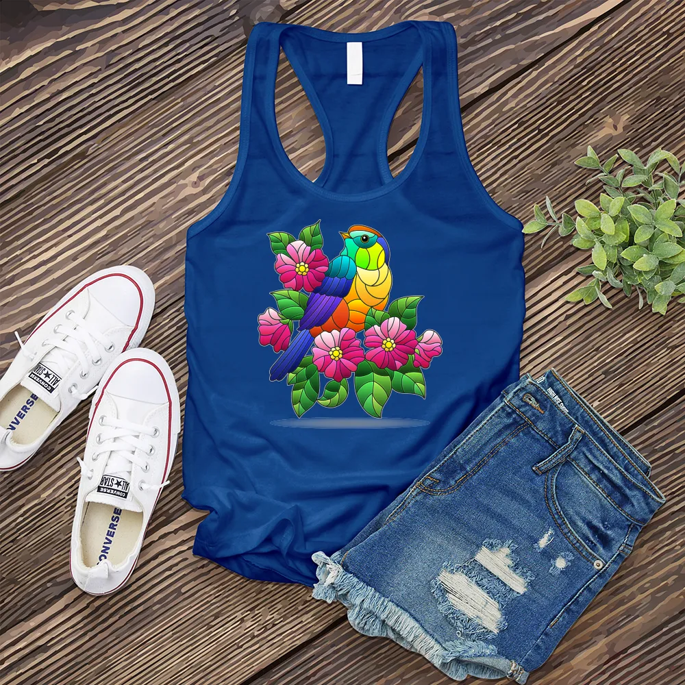 Colorful Glass Bird Women's Tank Top