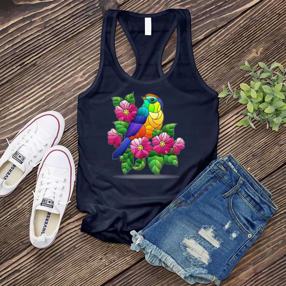 Colorful Glass Bird Women's Tank Top