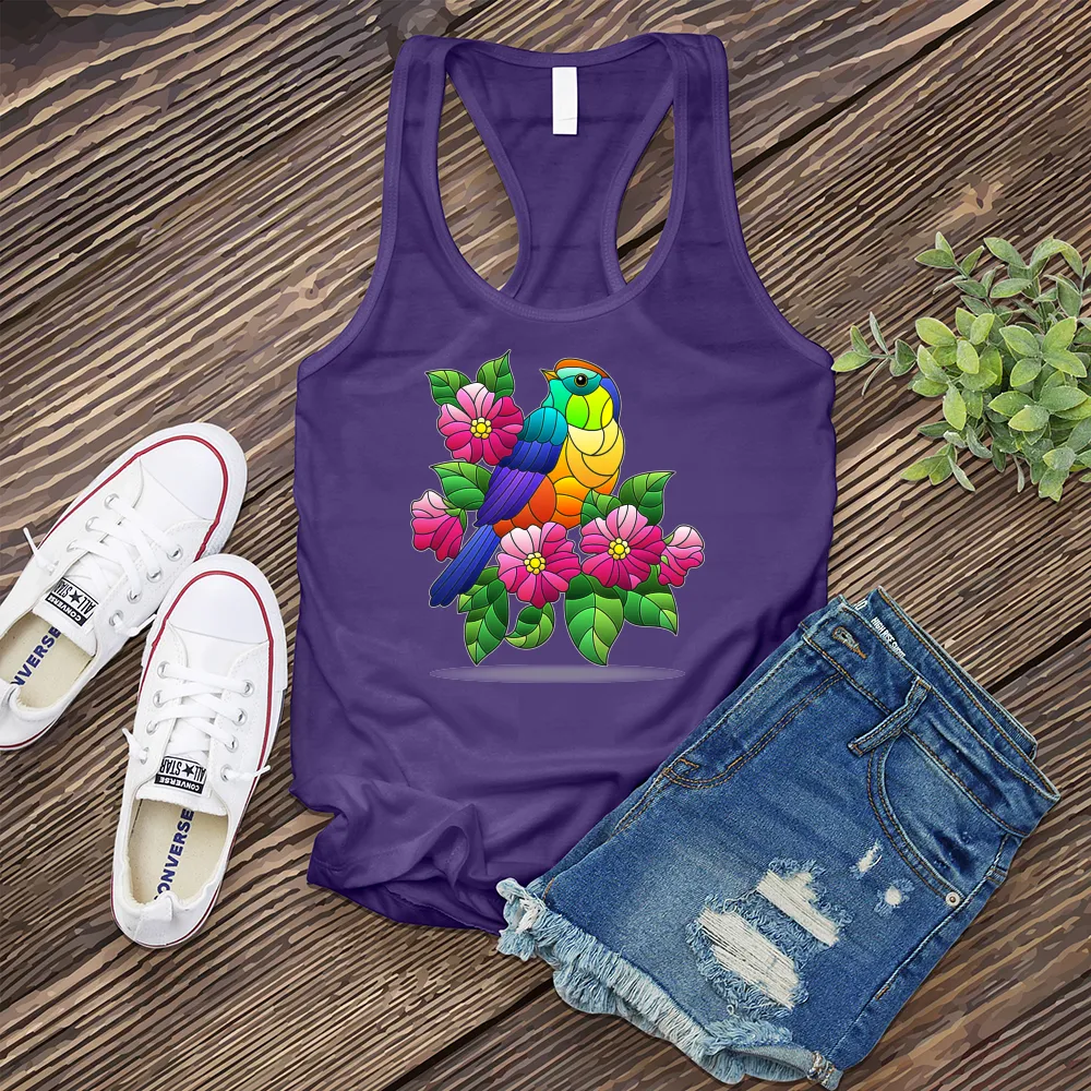 Colorful Glass Bird Women's Tank Top