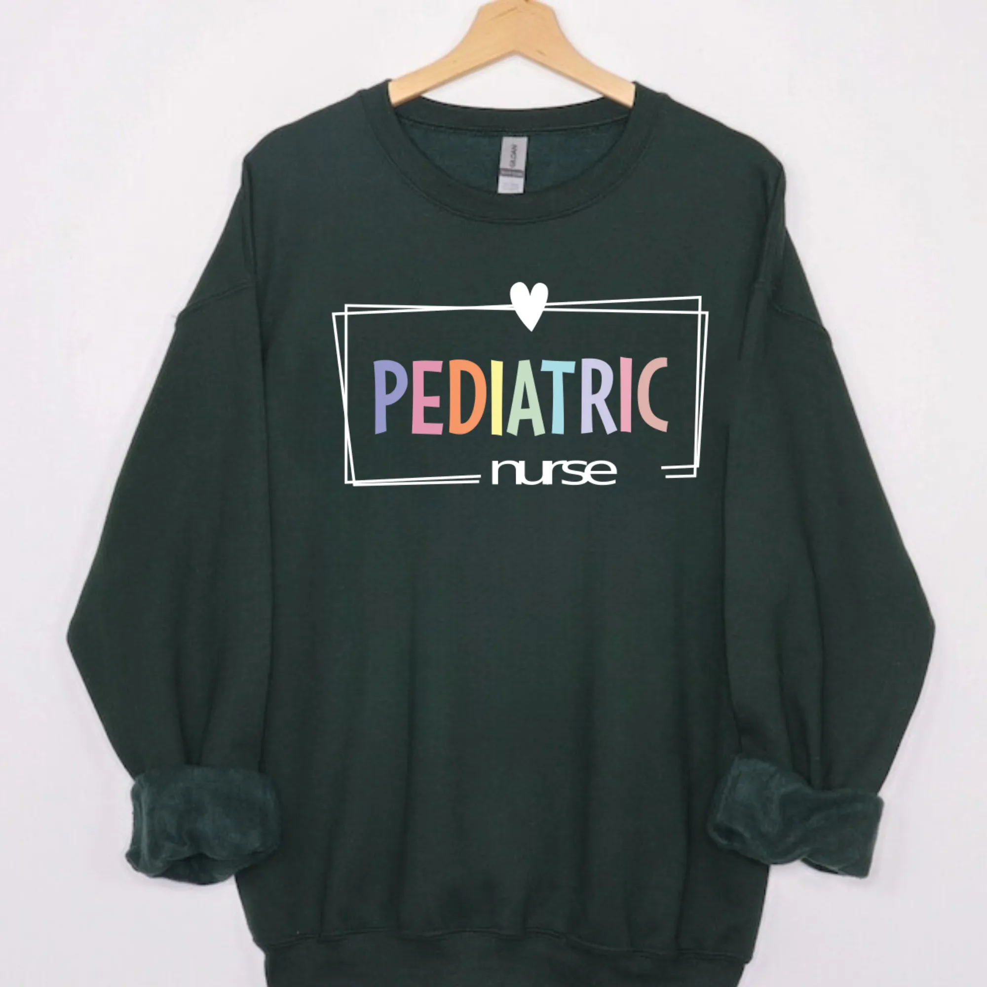 Colorful Pediatric Nurse Crewneck Sweatshirt