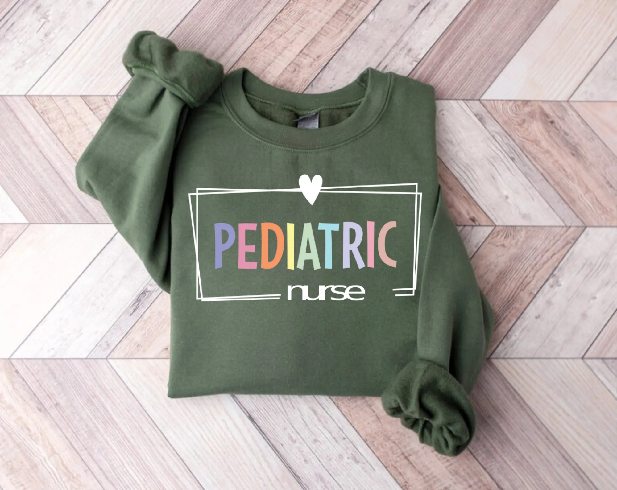 Colorful Pediatric Nurse Crewneck Sweatshirt