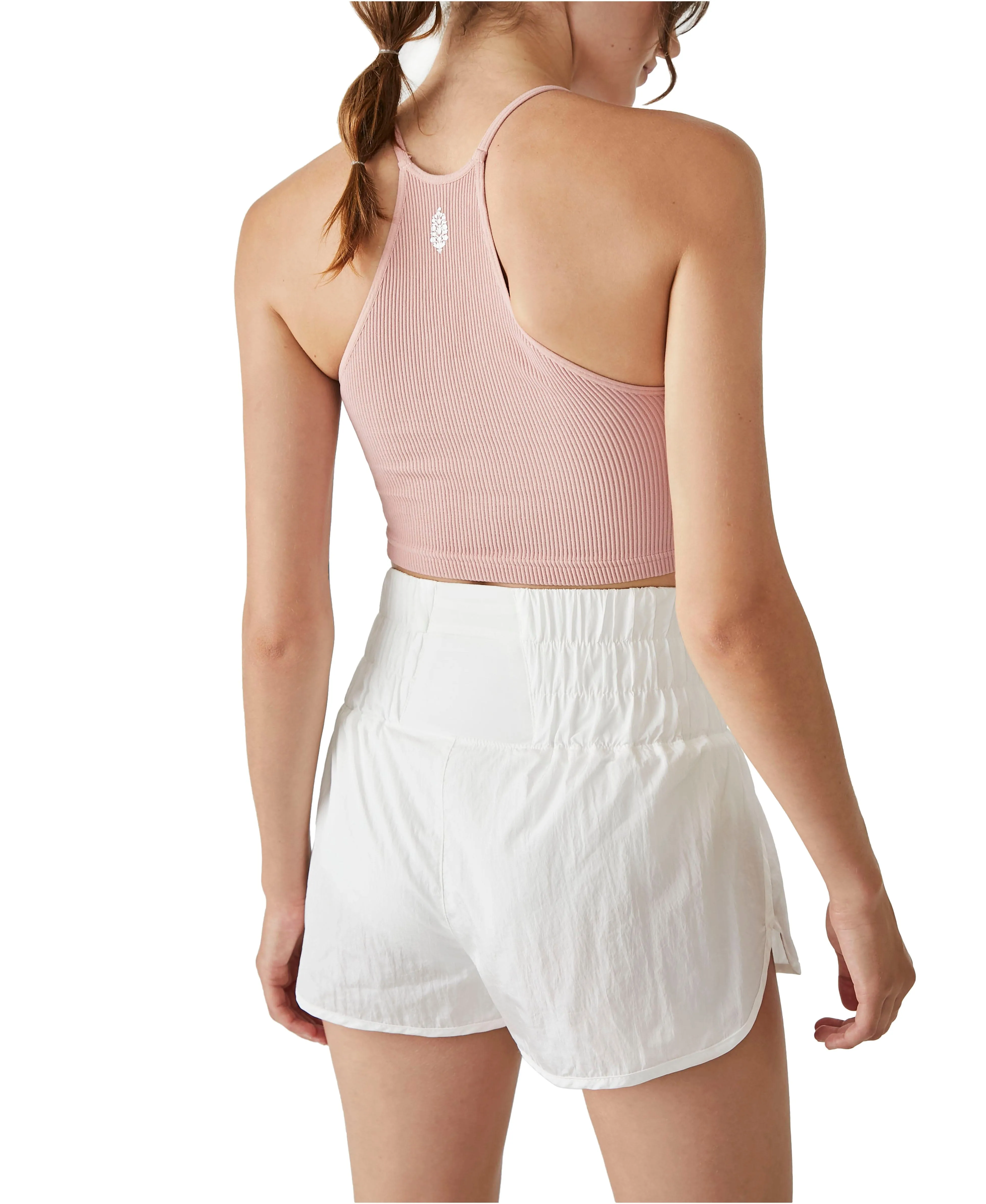 Cropped Run Tank in Soft Pink