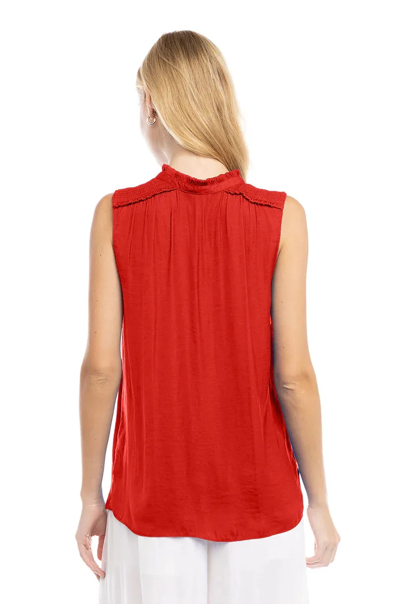 Daniela V-Neck Shoulder Smock Top