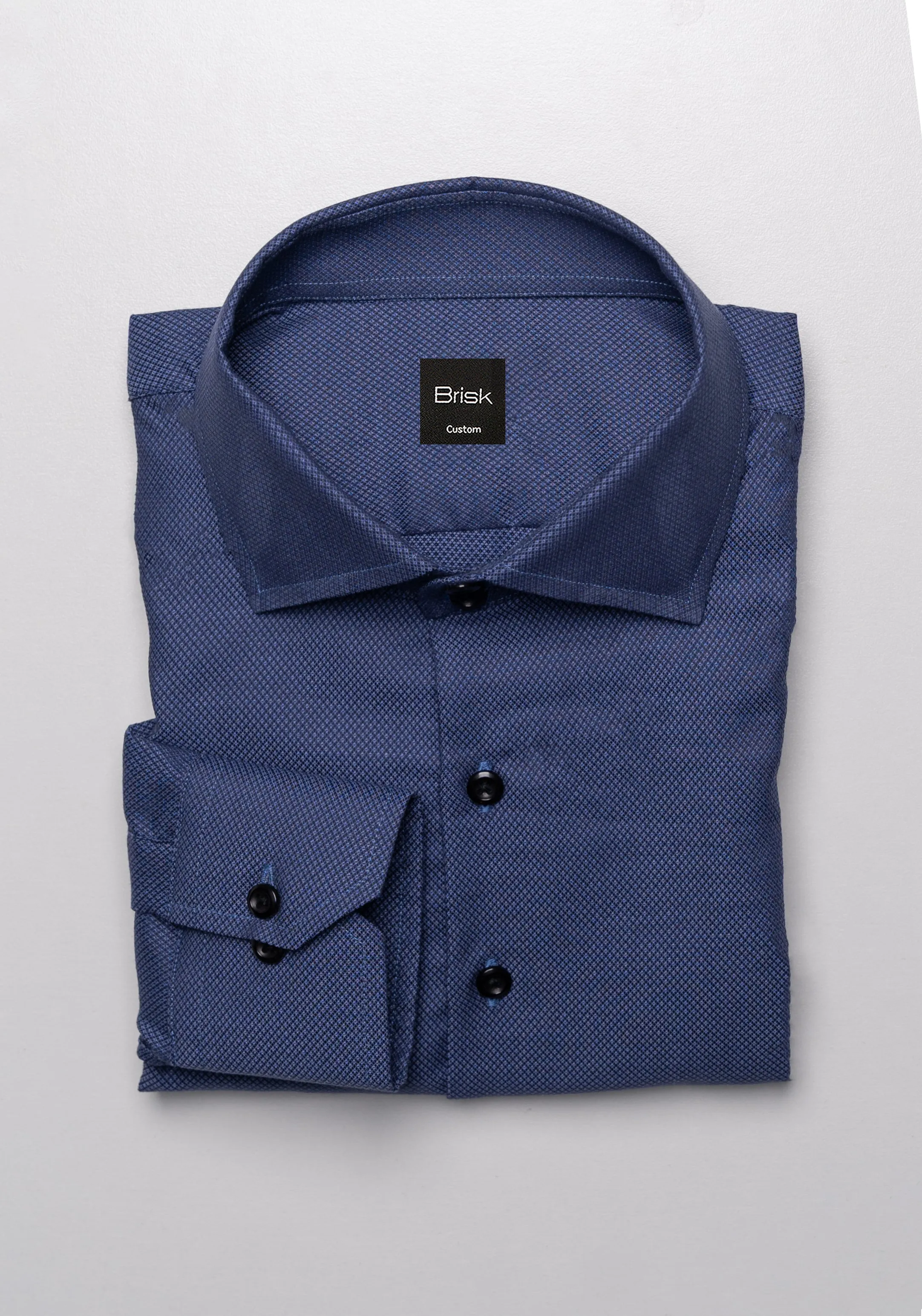 Dark Purplish Blue Diamond Structured Shirt