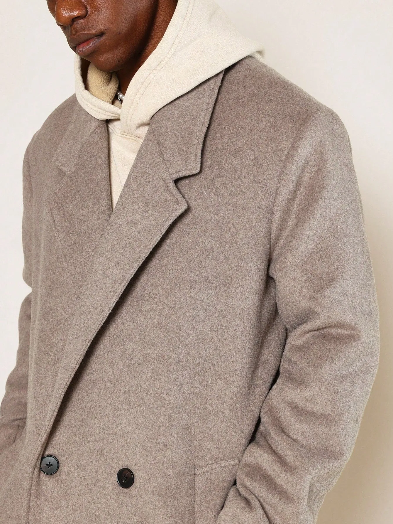 Double Breasted Overcoat With Label