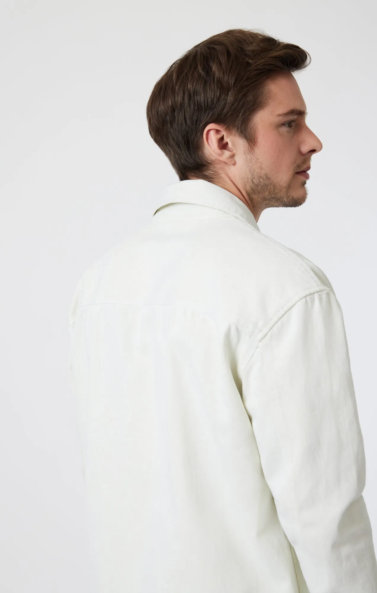 DOUBLE POCKET OVERSHIRT IN ANTIQUE WHITE