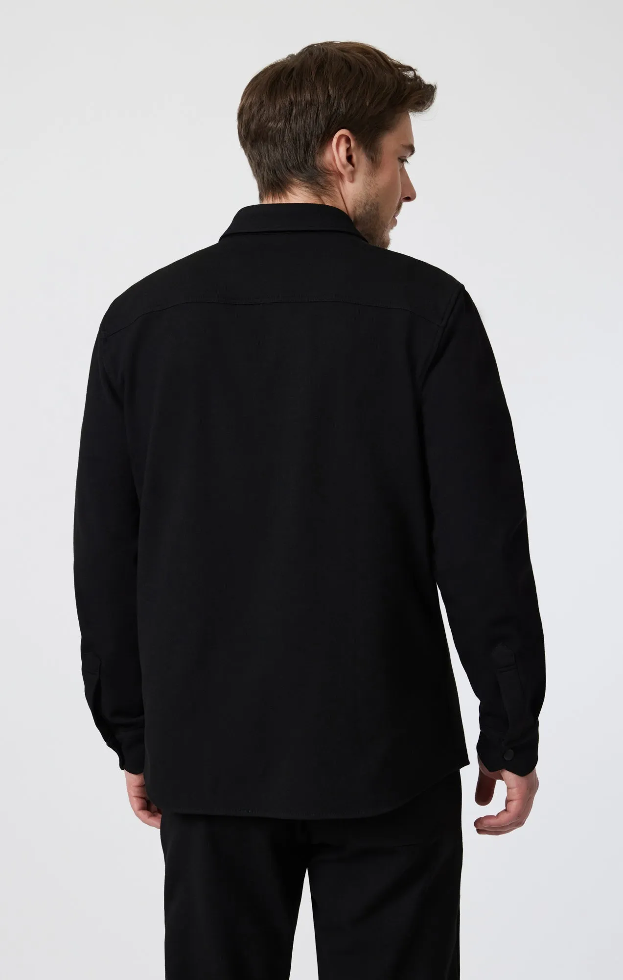 DOUBLE POCKET SNAP-BUTTON SHIRT IN BLACK