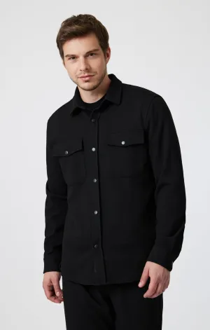 DOUBLE POCKET SNAP-BUTTON SHIRT IN BLACK