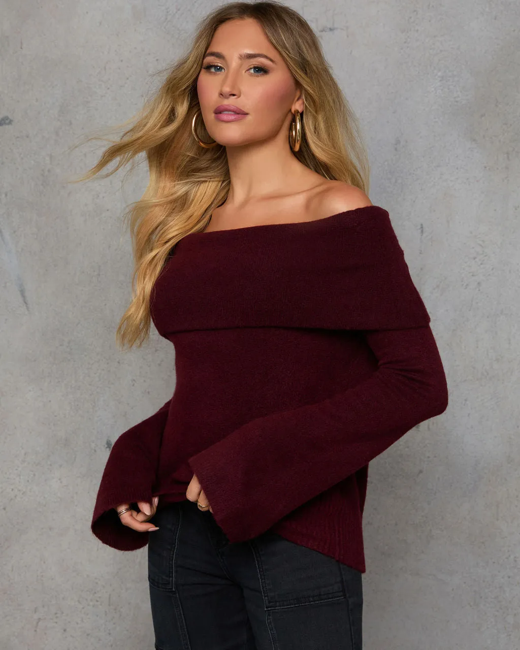 Dreamworld Off The Shoulder Pullover Sweater