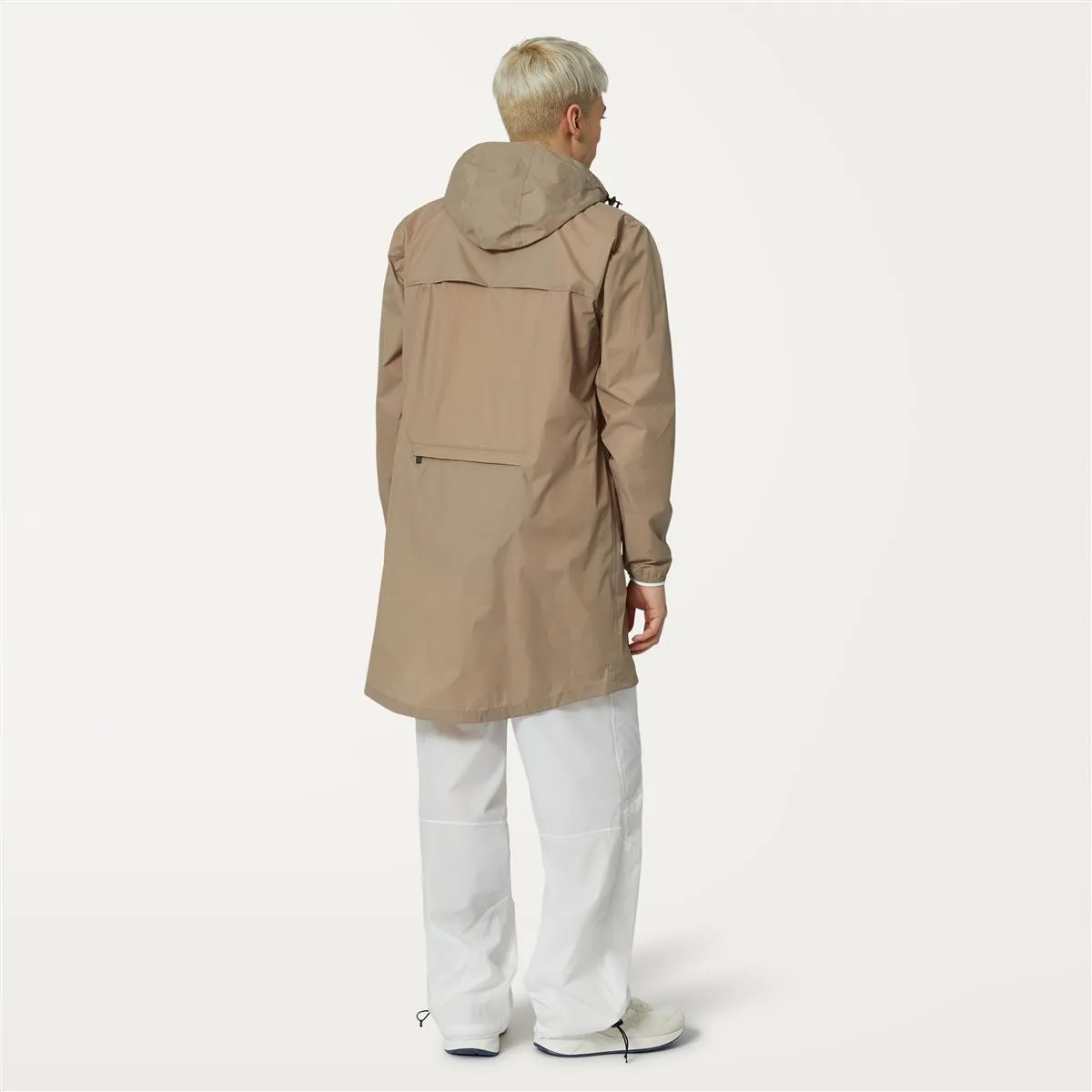 Eiffel - Unisex Waterproof Packable Long Rain Jacket in Beige Taupe