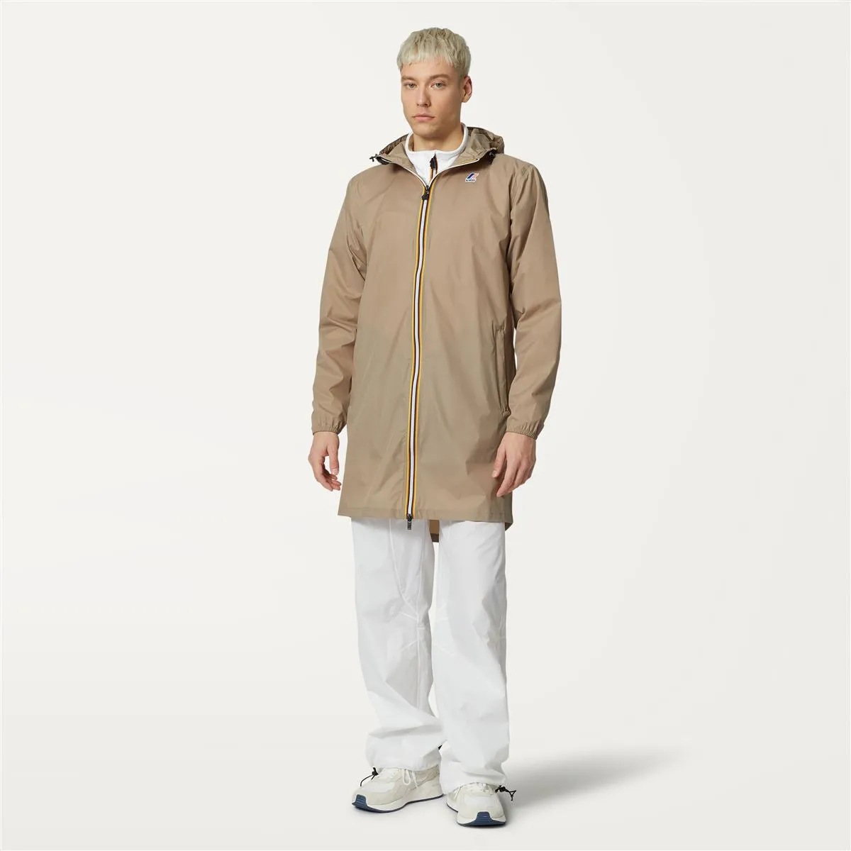 Eiffel - Unisex Waterproof Packable Long Rain Jacket in Beige Taupe