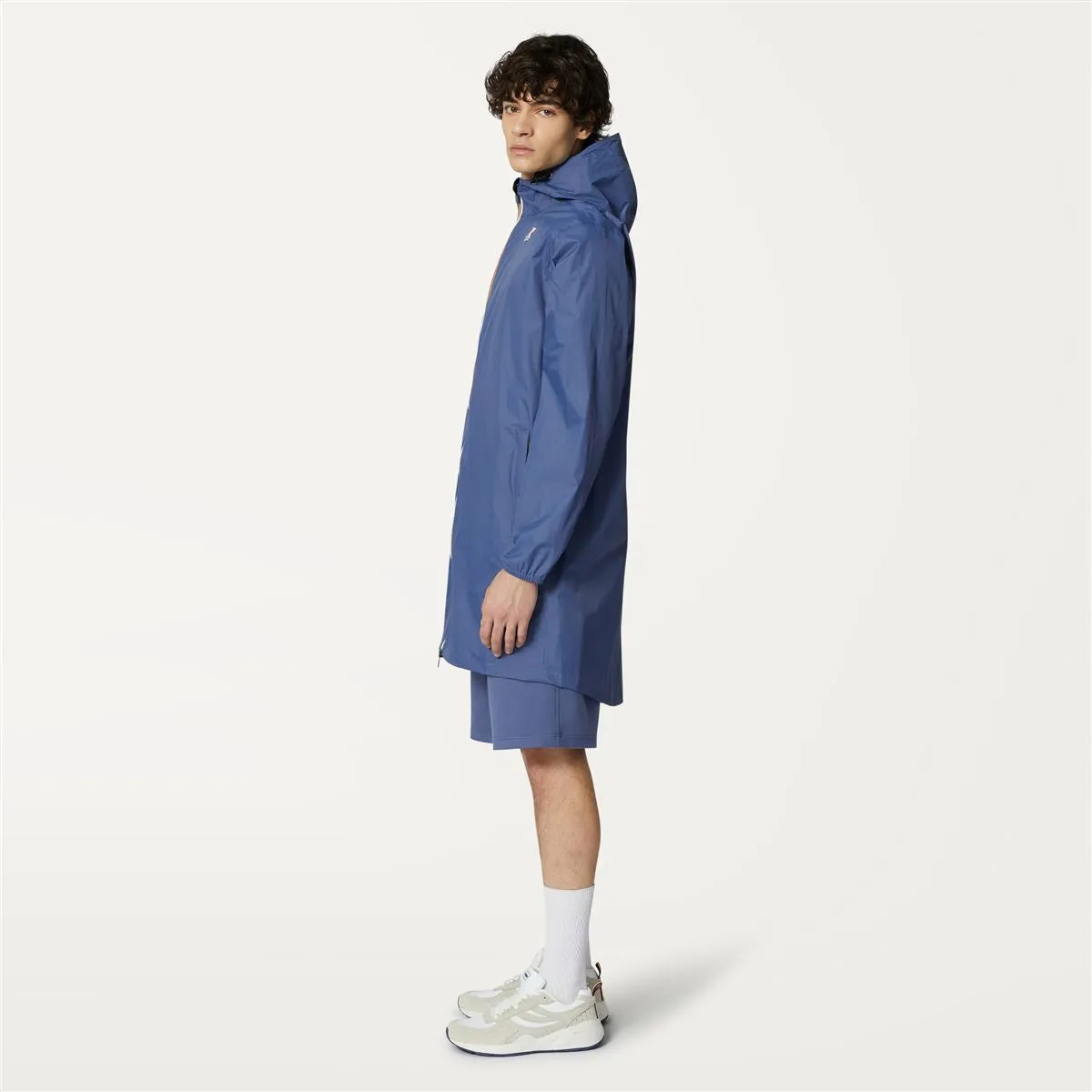 Eiffel - Unisex Waterproof Packable Long Rain Jacket in Blue Indigo