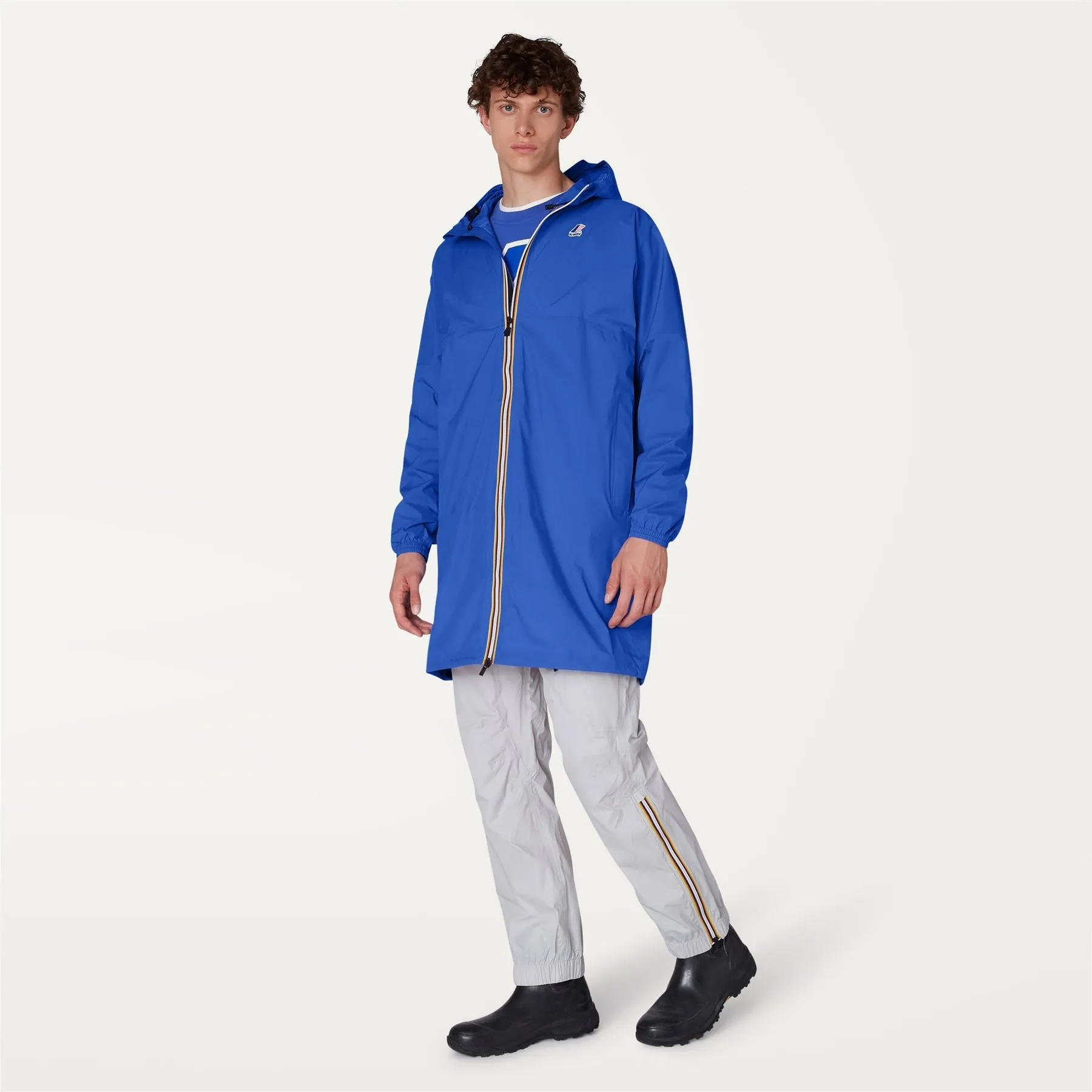 Eiffel - Unisex Waterproof Packable Long Rain Jacket in Blue Royal Marine