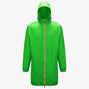 Eiffel - Unisex Waterproof Packable Long Rain Jacket in Green Fluo