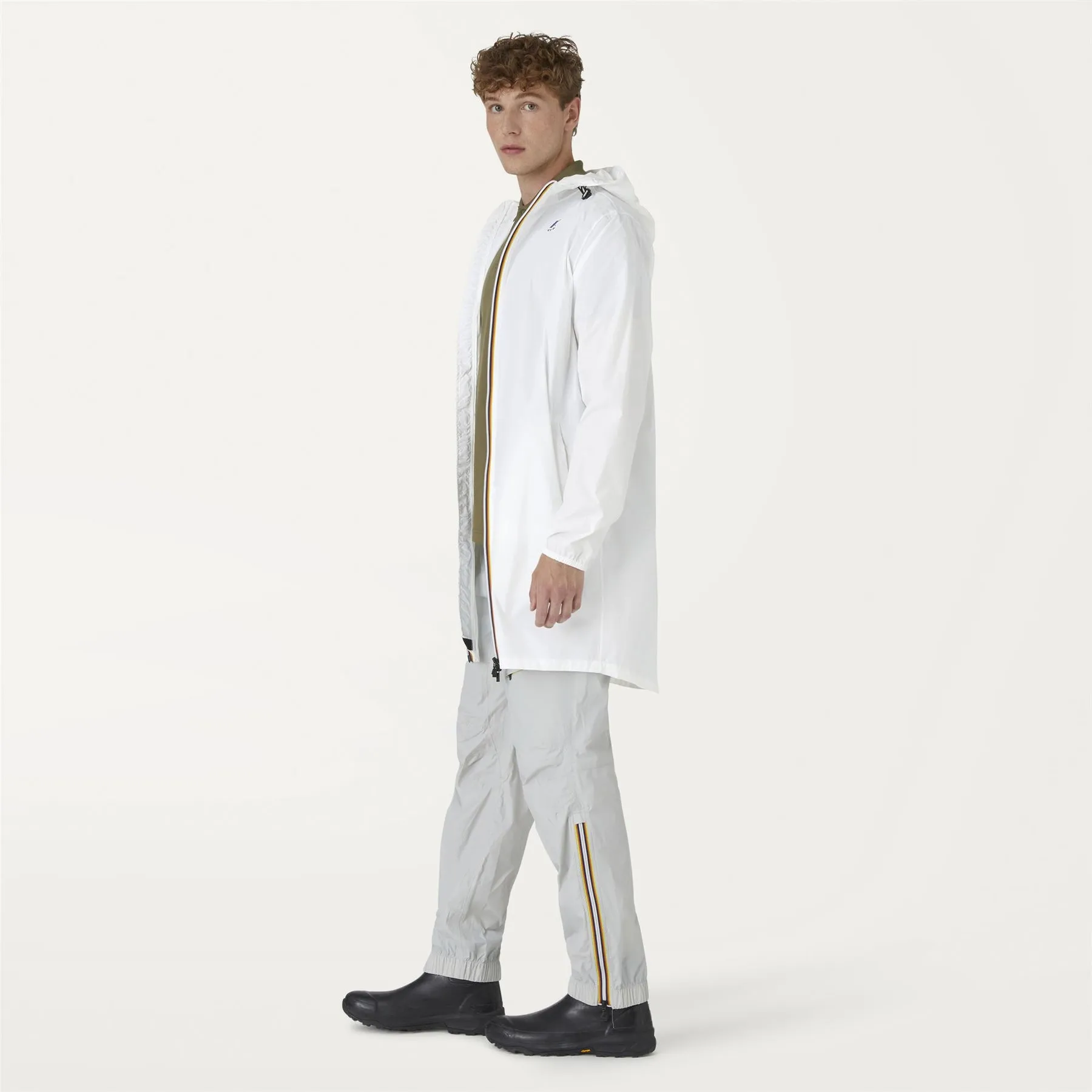 Eiffel - Unisex Waterproof Packable Long Rain Jacket in White