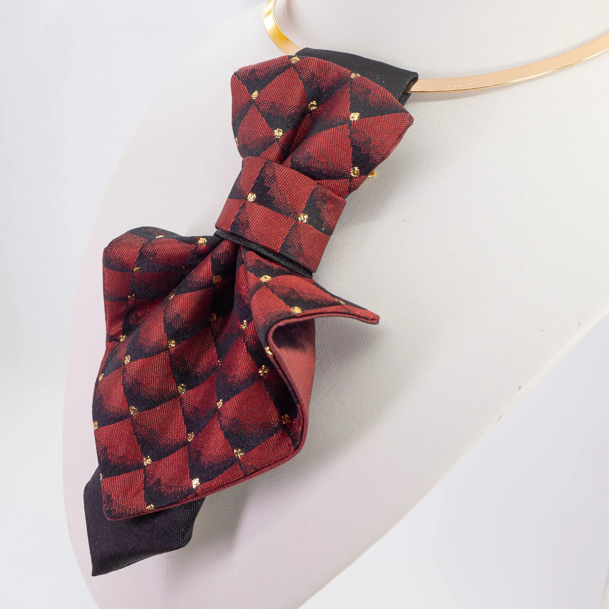 ELEGANT WOMEN' BOW TIE "BURGUNDY DIAMOND II"