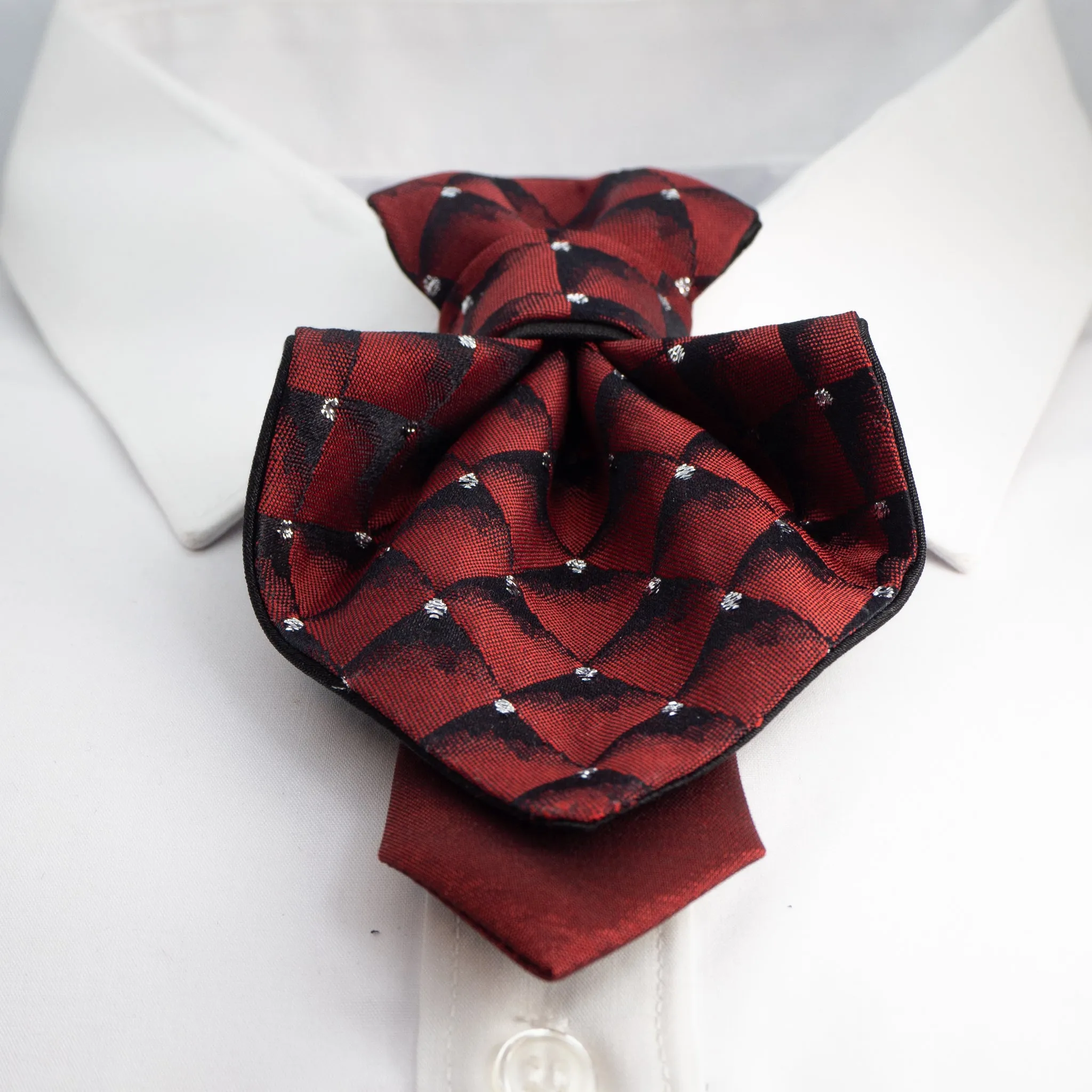 ELEGANT WOMEN' BOW TIE "BURGUNDY DIAMOND"