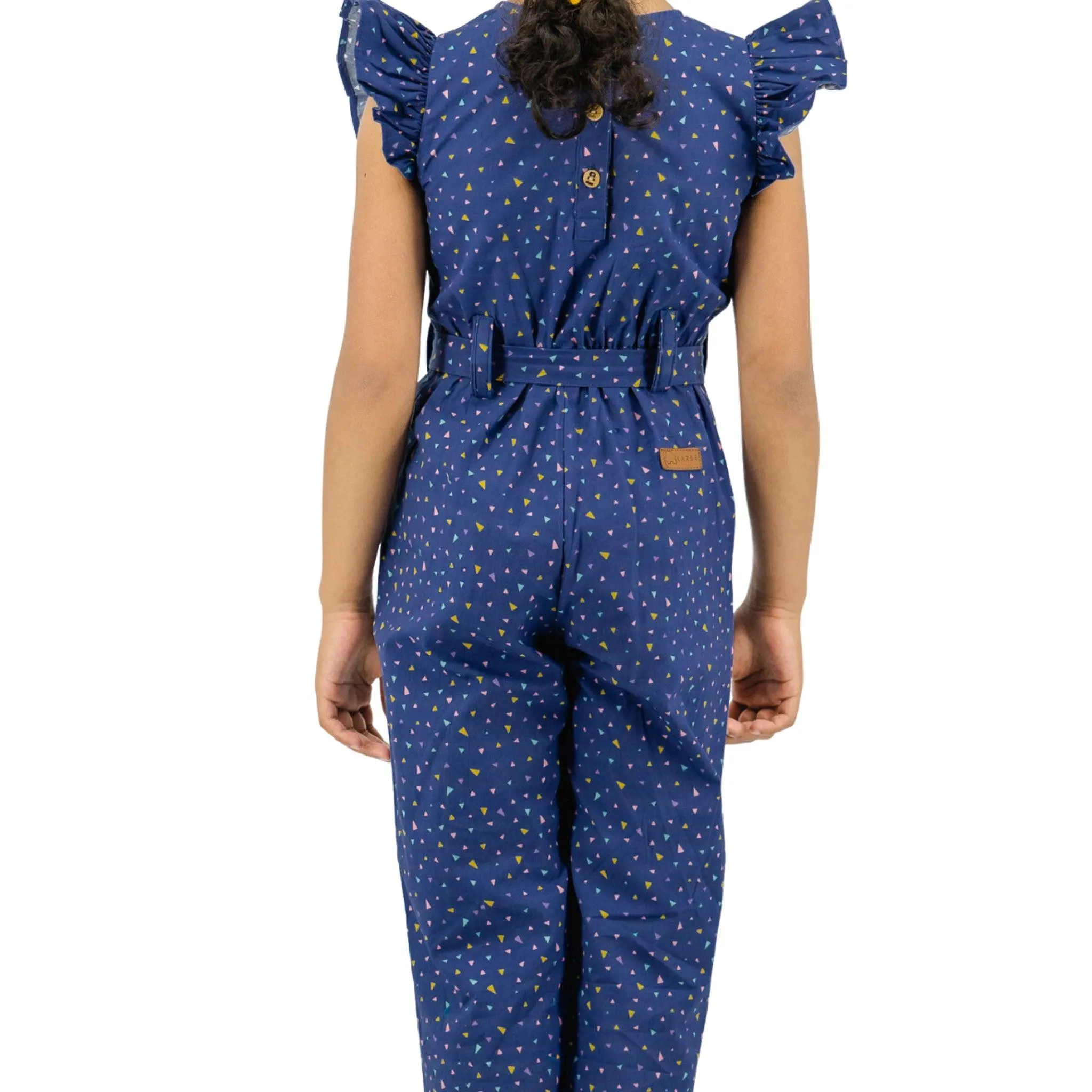 Estate Blue Cotton Jumpsuit for girls