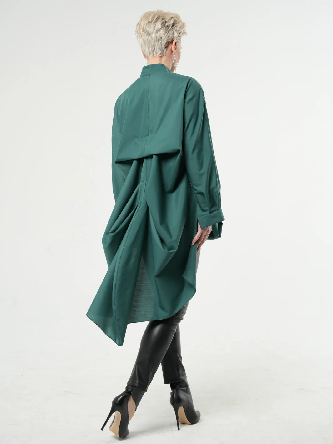 Extravagant Belted Long Shirt In Green