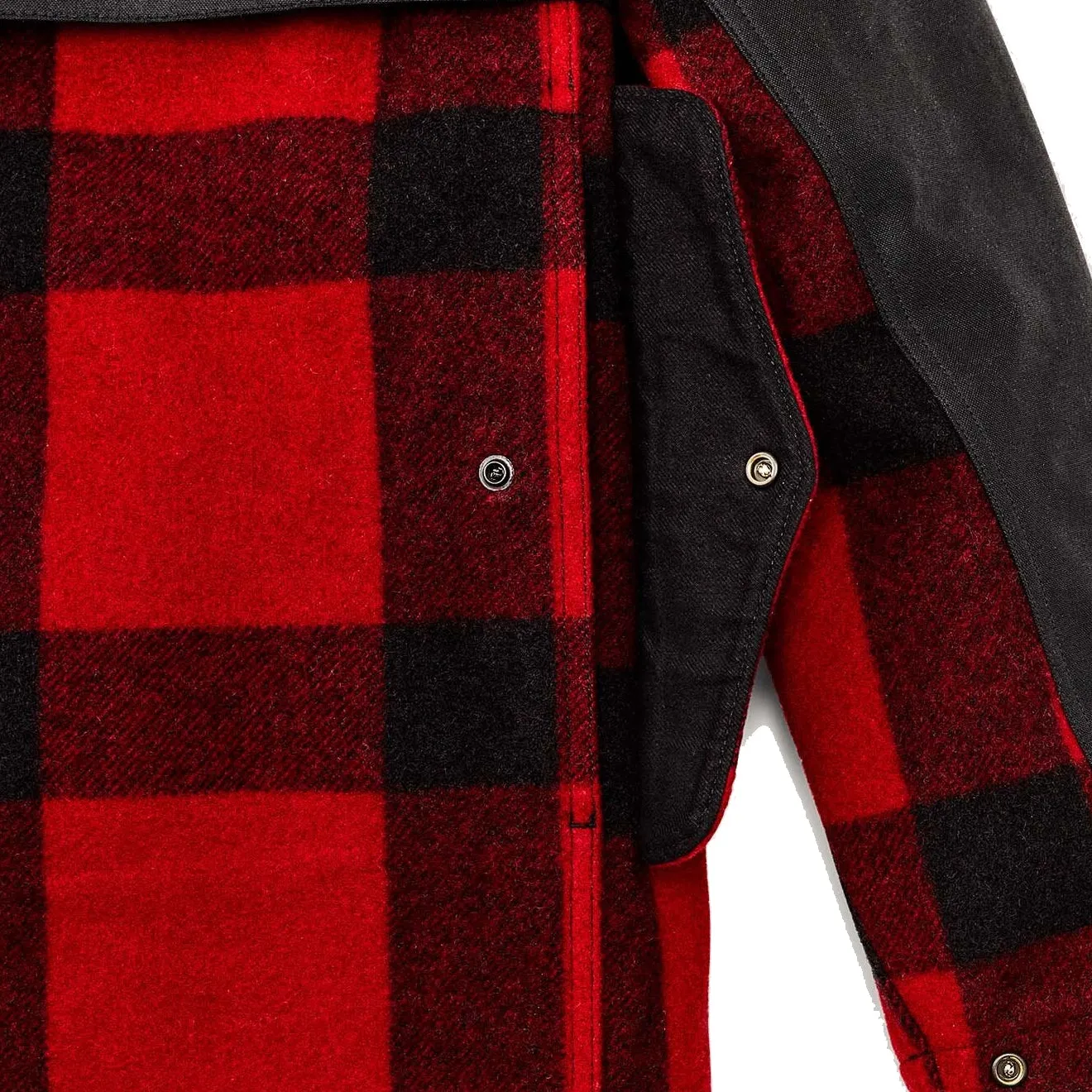 Filson Mackinaw Wool Double Coat Red Black Classic Plaid