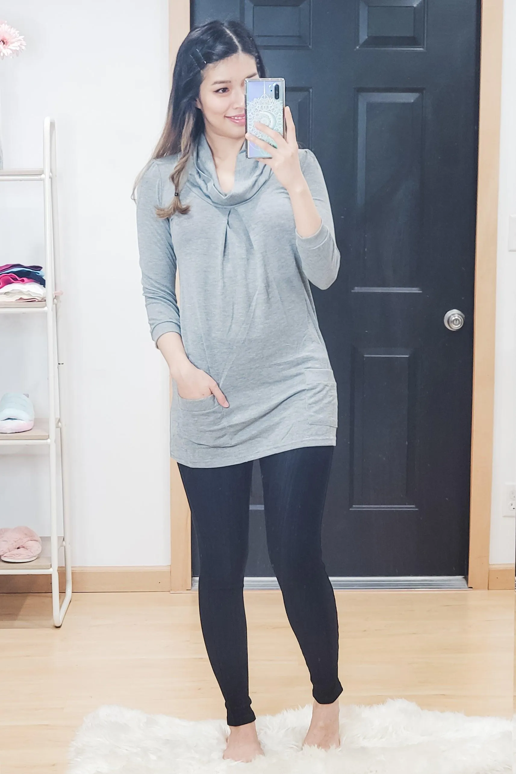 FINAL SALE -  Cowl Neck Pocket Knit Tunic