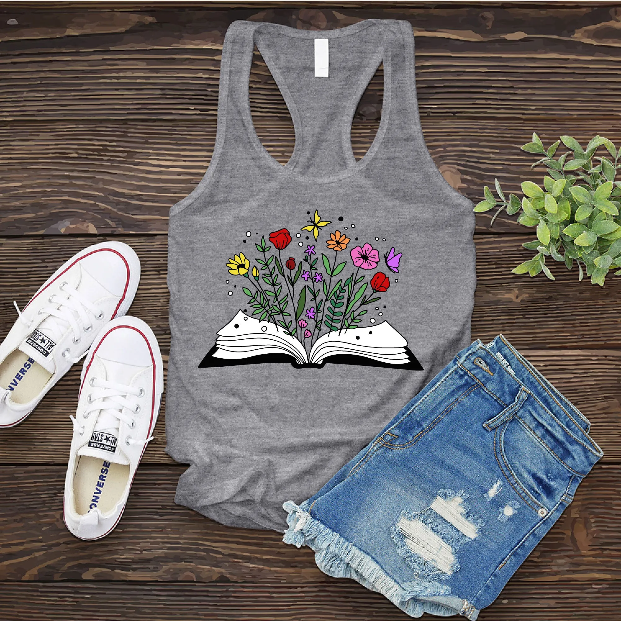 Floral Book Women's Tank Top