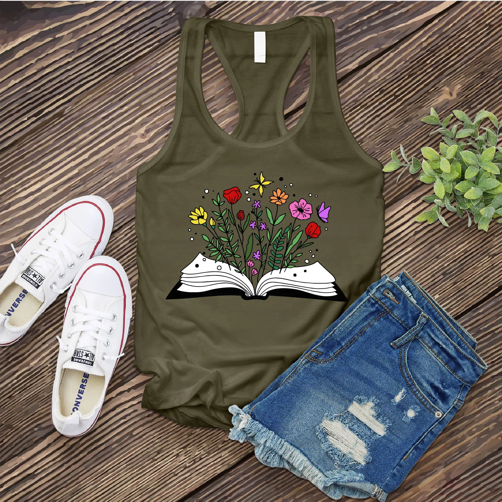 Floral Book Women's Tank Top