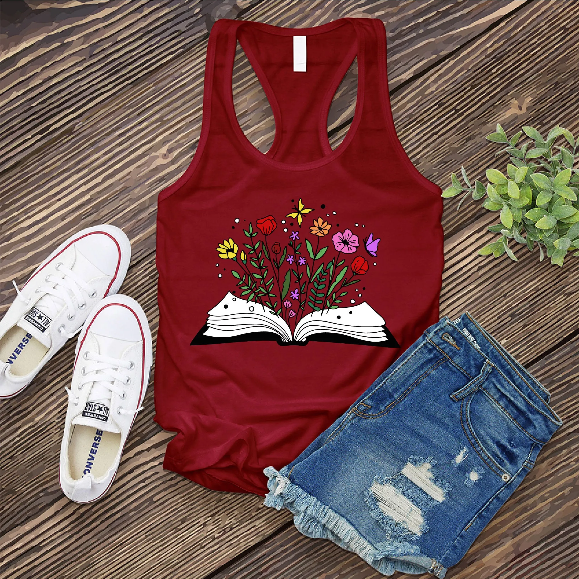 Floral Book Women's Tank Top