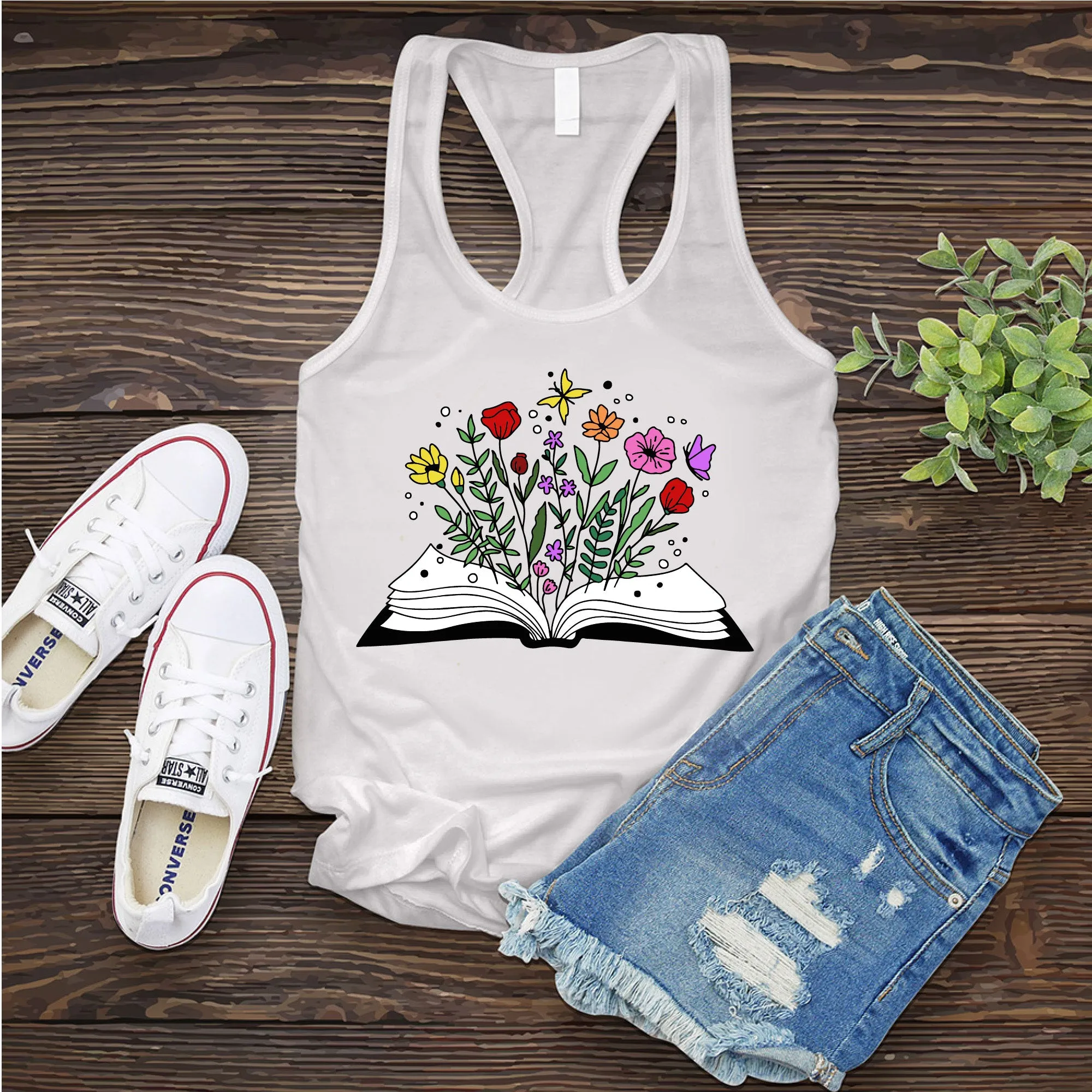 Floral Book Women's Tank Top