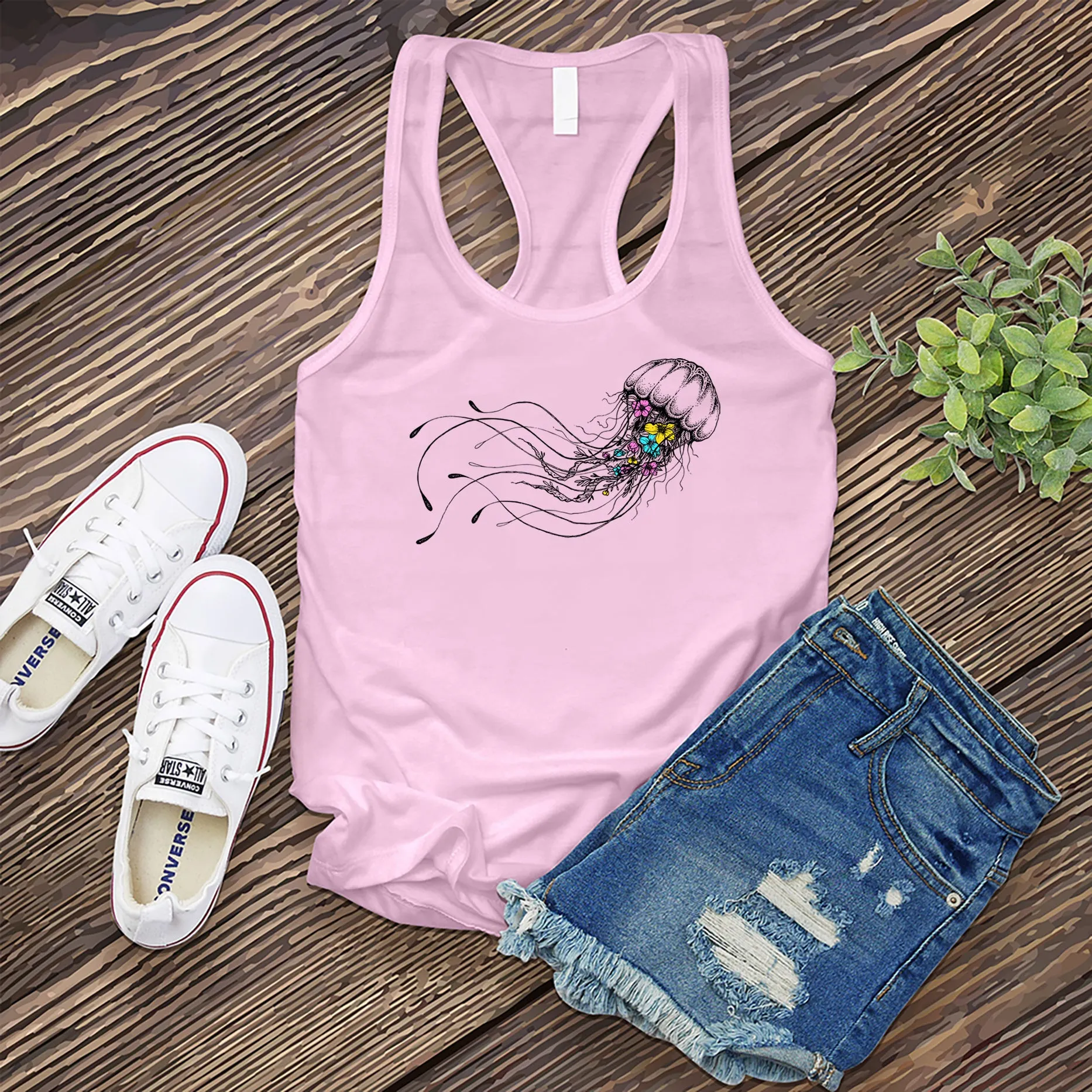 Floral Jellyfish Women's Tank Top