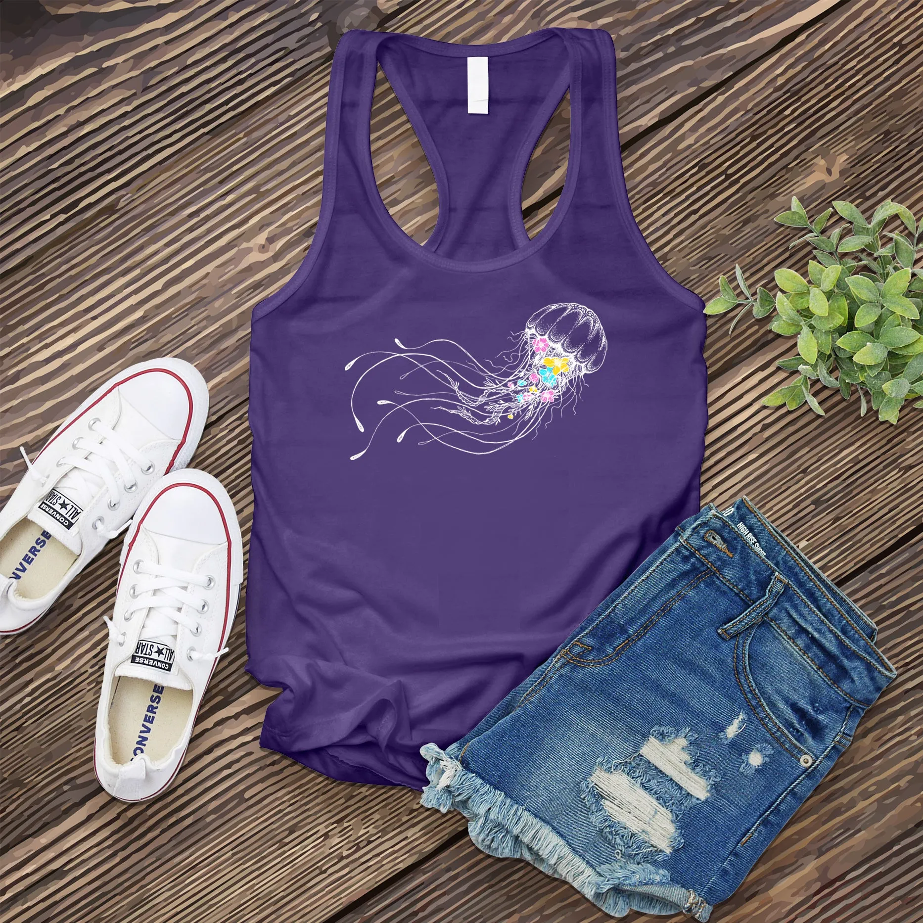 Floral Jellyfish Women's Tank Top