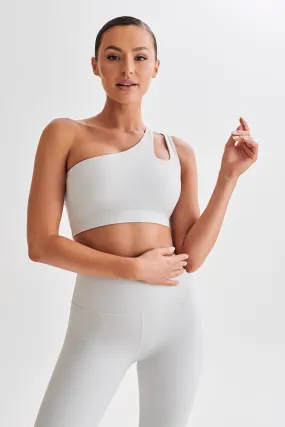 Floyd One Shoulder Crop Top - Ice Grey