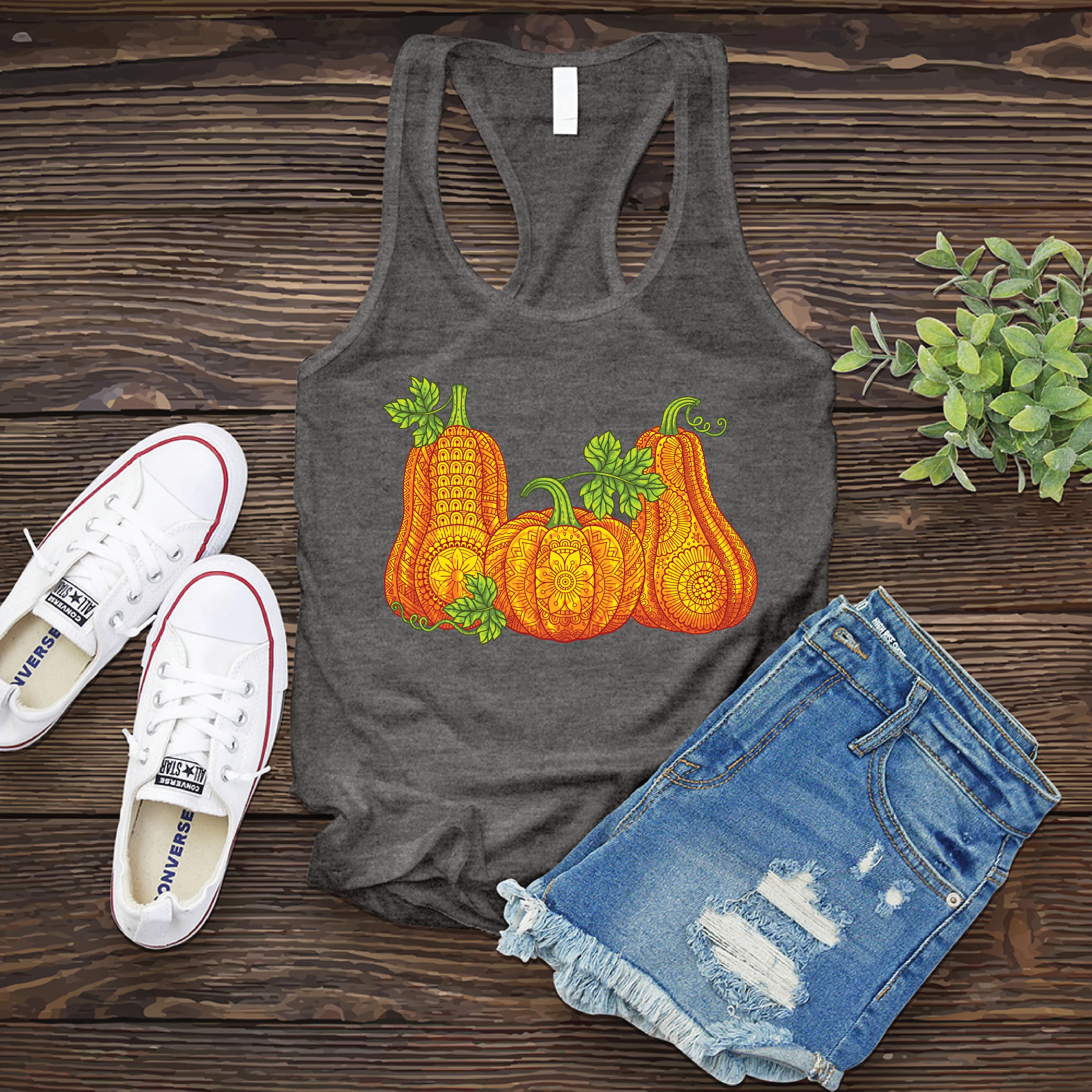 Full Color Mandala Pumpkins Women's Tank Top