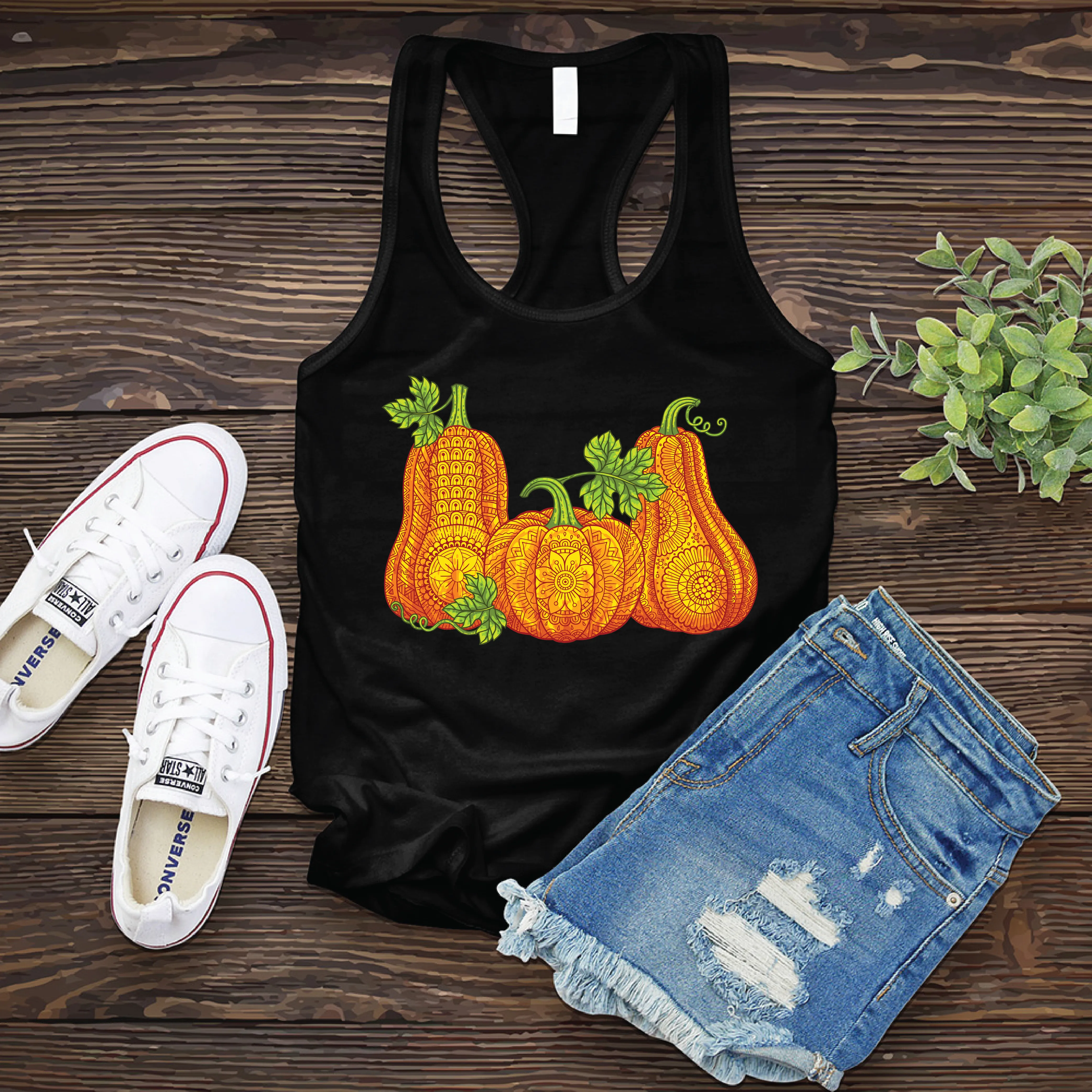 Full Color Mandala Pumpkins Women's Tank Top