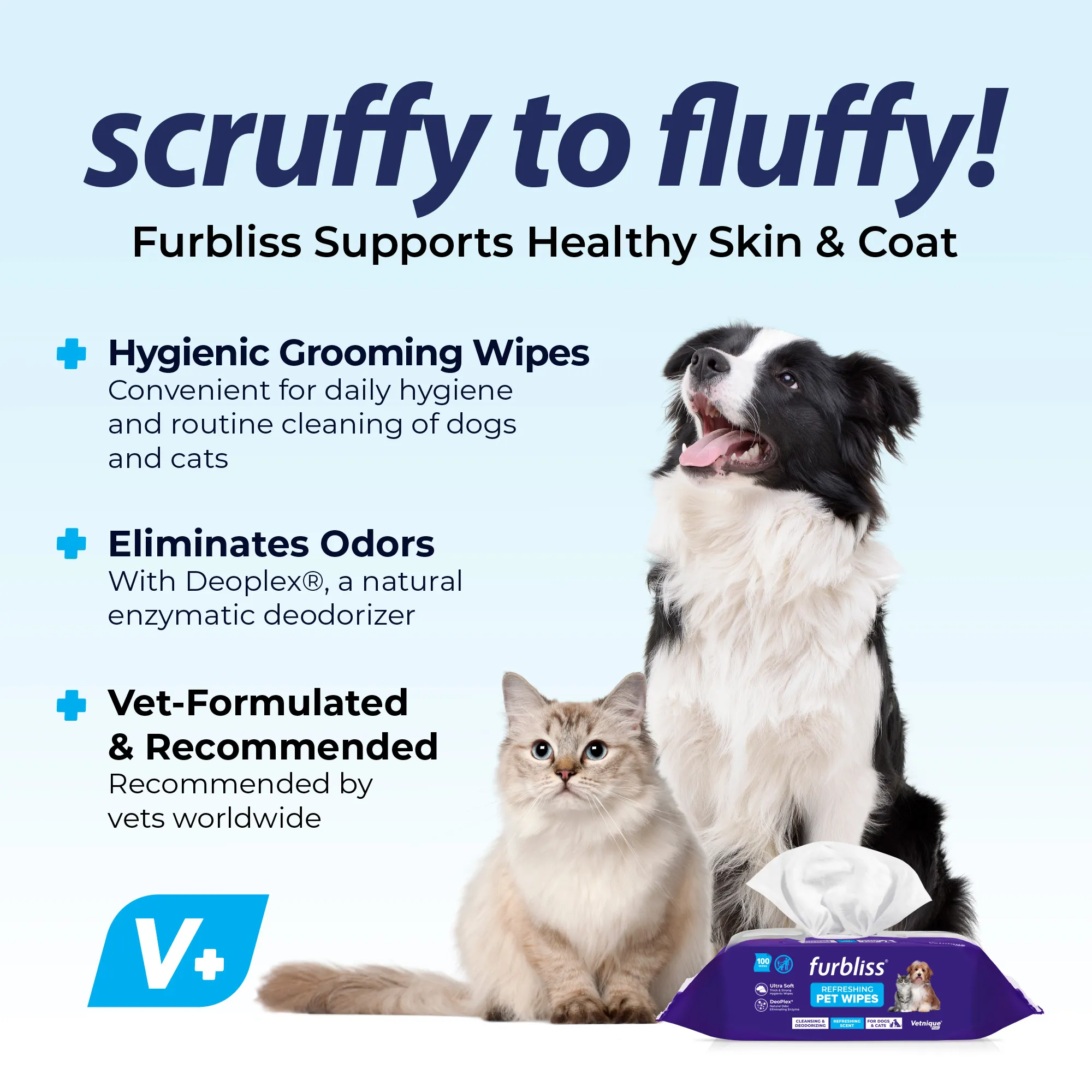 Furbliss® Hygienic Grooming Pet Wipes - 100 ct