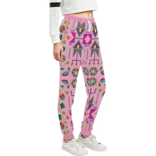 Geometric Floral Fall-Sunset Women's Sweatpants