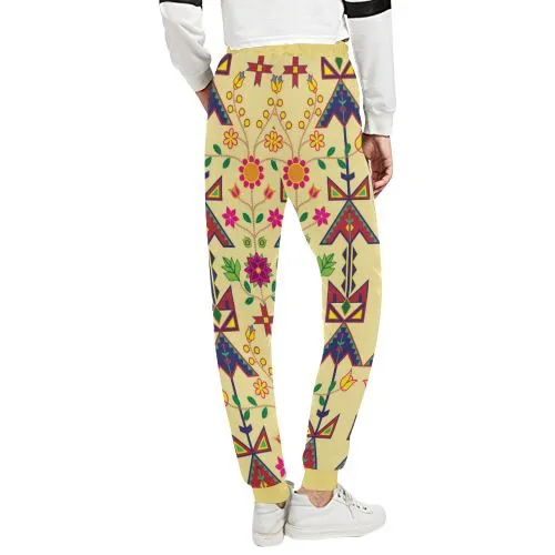 Geometric Floral Spring-Vanilla Women's Sweatpants