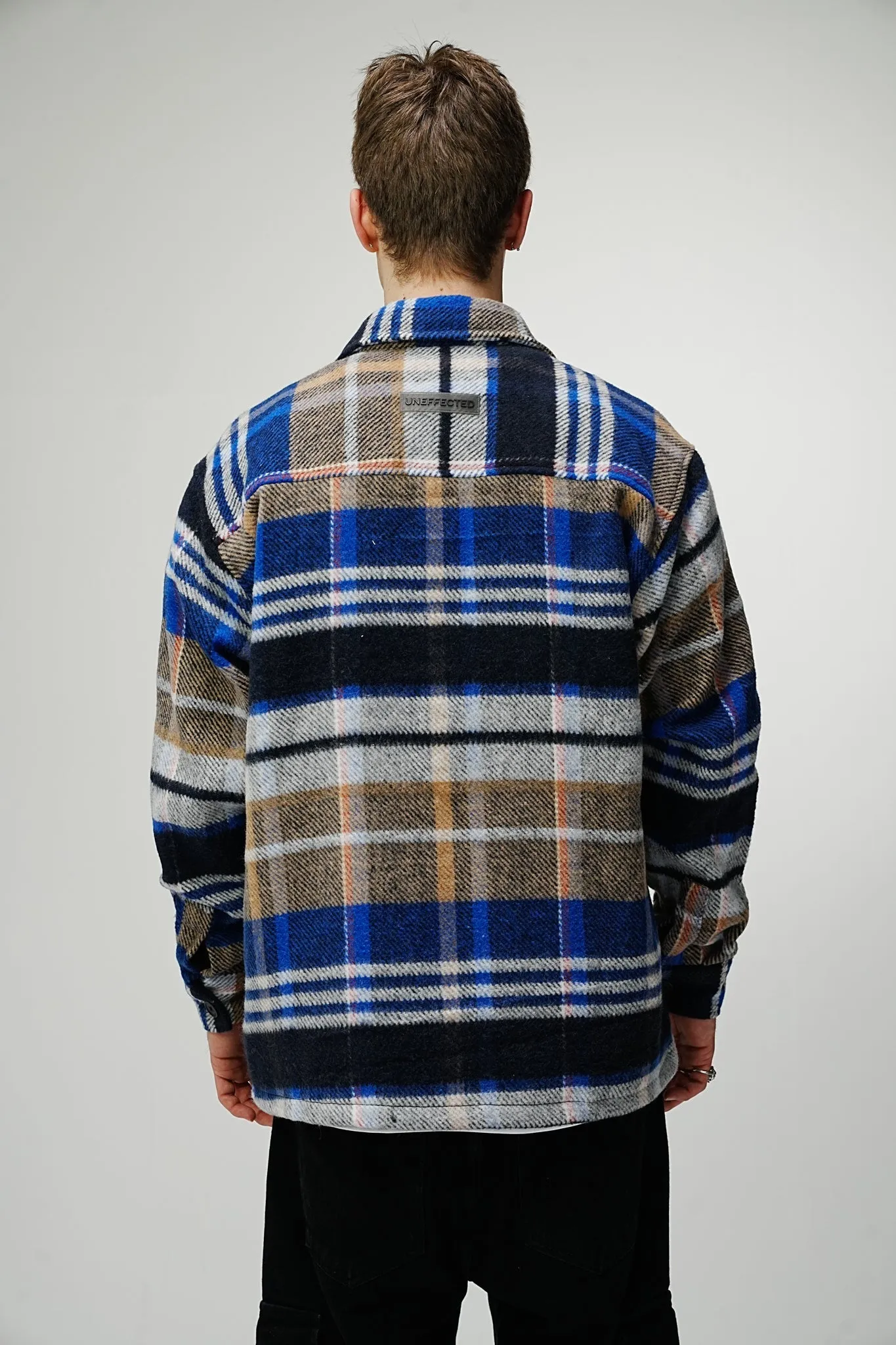 Heavy Oversized Flannel Shirt Royal Blue