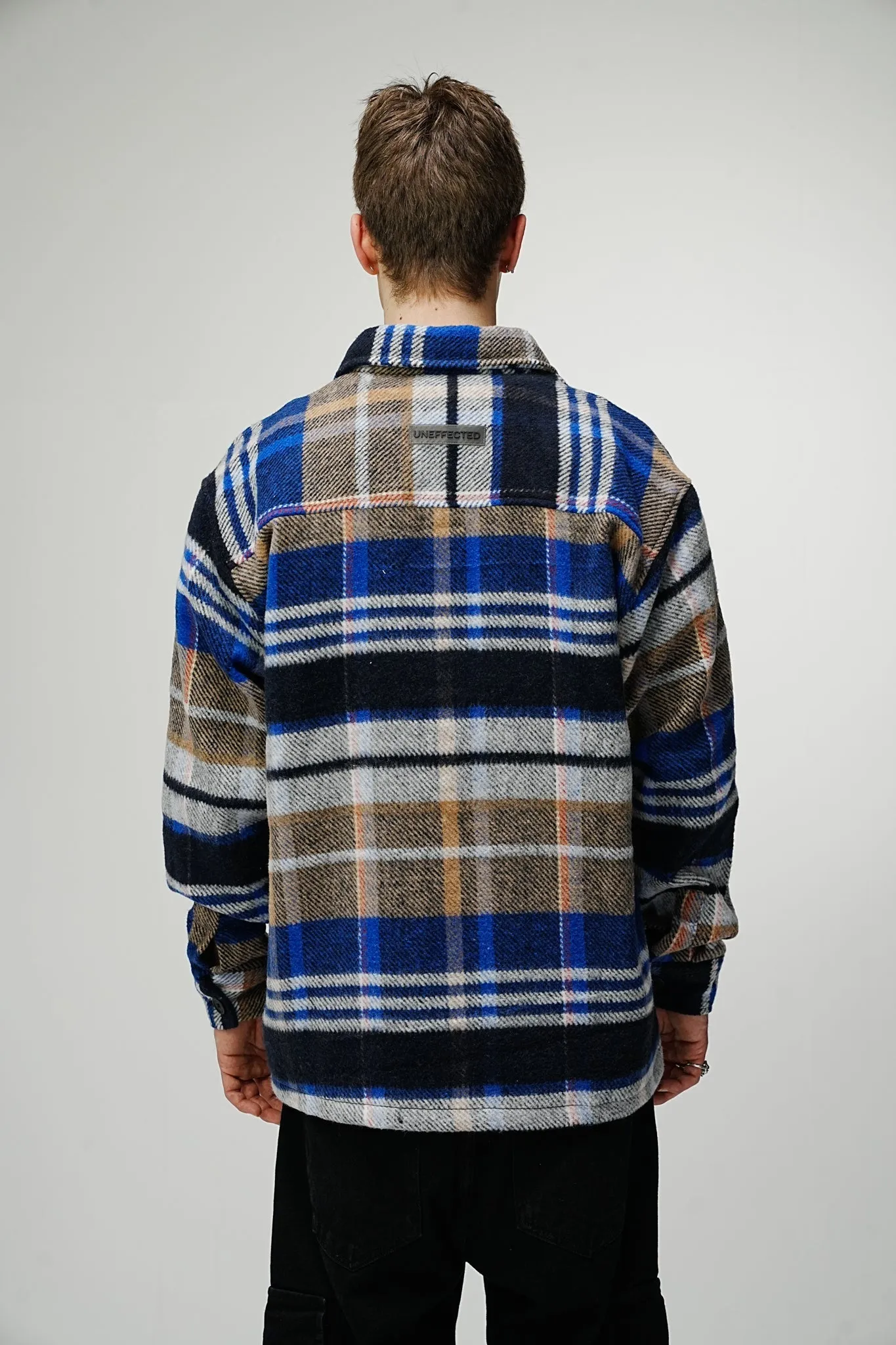 Heavy Oversized Flannel Shirt Royal Blue