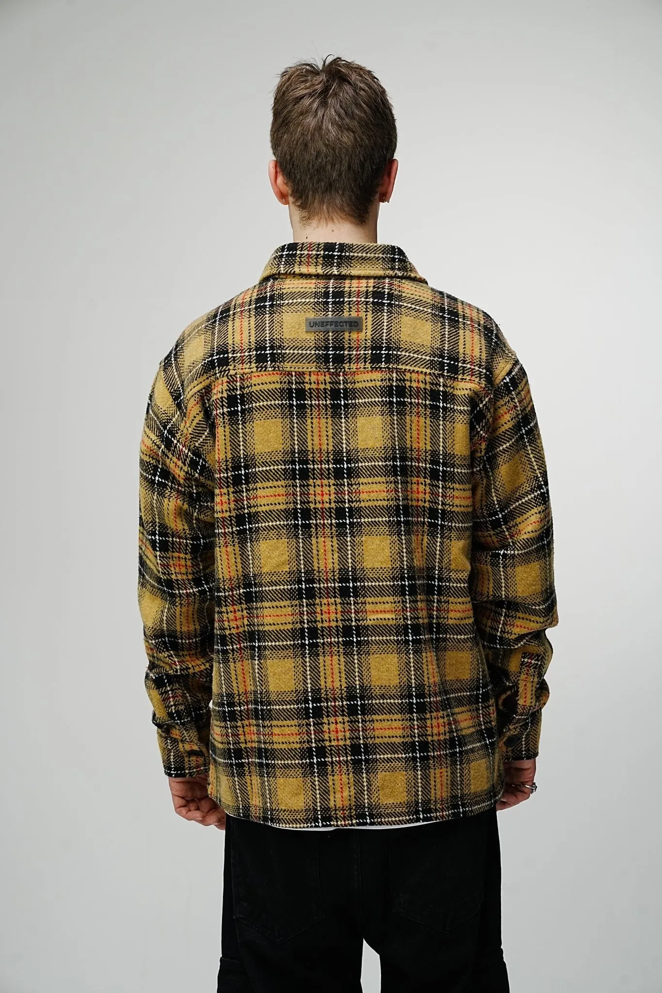 Heavy Oversized Flannel Shirt Yellow Warbler