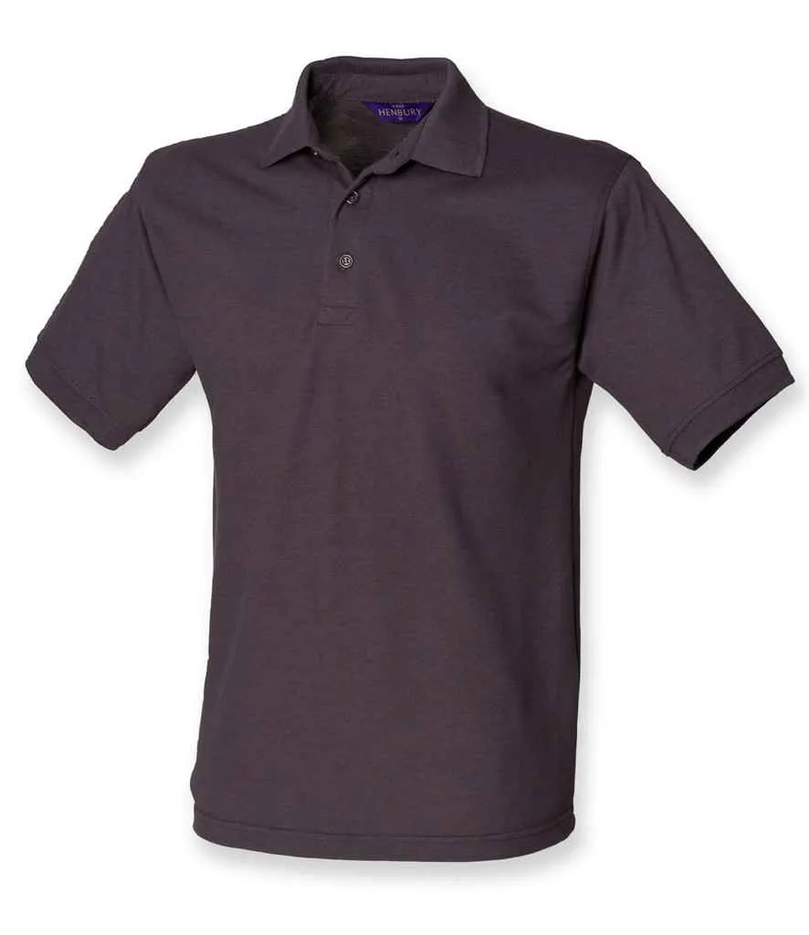 Henbury Heavy Poly/Cotton Pique Polo Shirt - Black, Grey, White