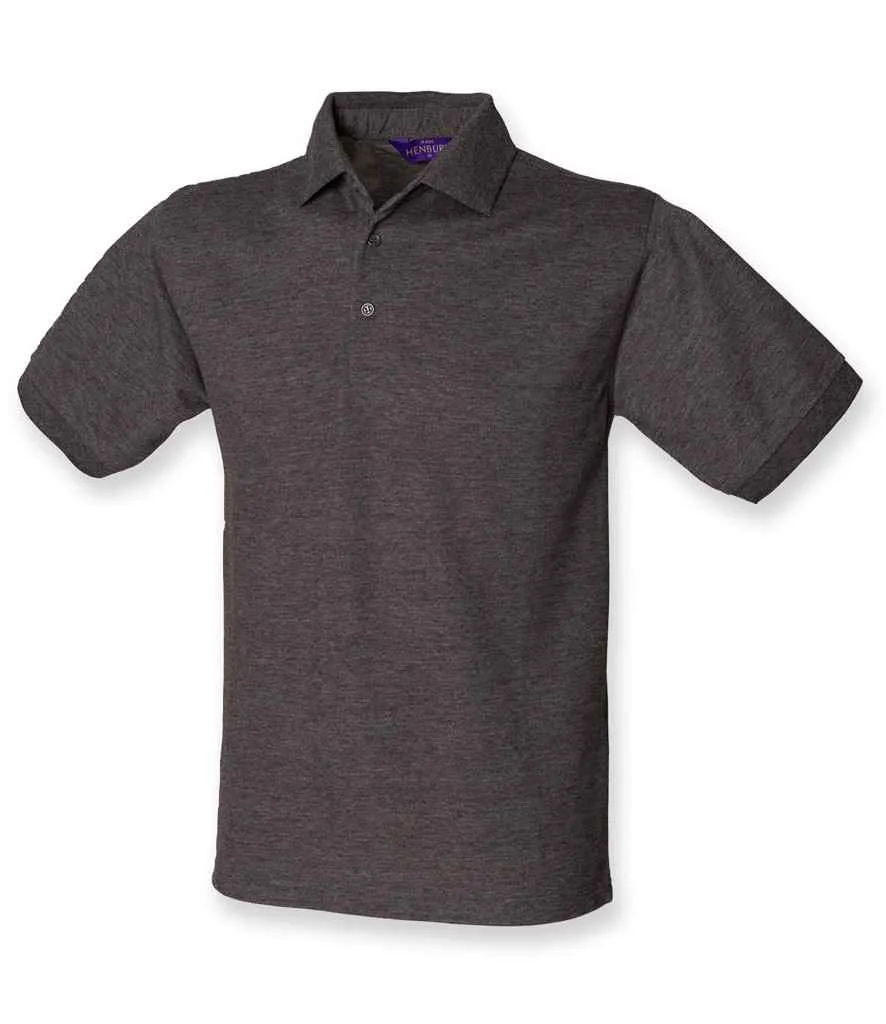 Henbury Heavy Poly/Cotton Pique Polo Shirt - Black, Grey, White