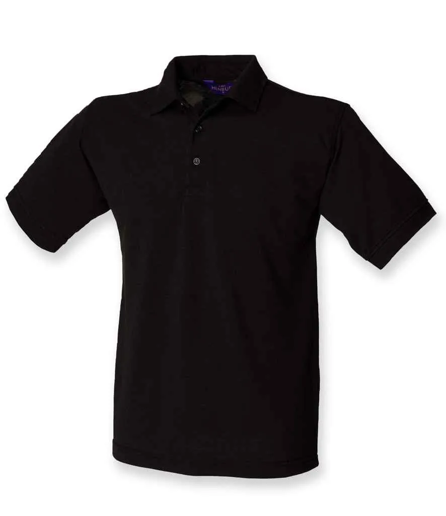 Henbury Heavy Poly/Cotton Pique Polo Shirt - Black, Grey, White