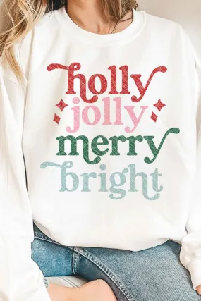 *Holly Jolly Merry Christmas Graphic Sweatshirt