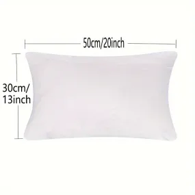 Hypoallergenic Soft & Fluffy Square Pillow Insert - 100% Pure Fiber, White Printed Core for Christmas & Halloween Decor | Machine Washable | Ideal for Bed, Sofa, Home Decor | 12x20 Inches