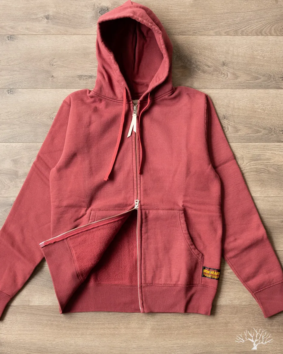 IHSW-10-BUR - Ultra Heavyweight Loopwheel Zip Up Hoody - Burgundy