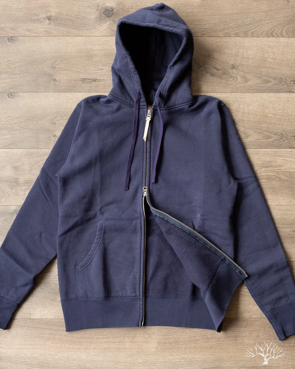 IHSW-10-NAV - Ultra Heavyweight Loopwheel Zip Up Hoody - Navy