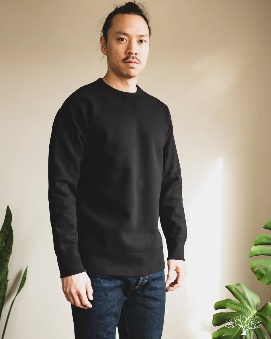 IHSW-69L-BLK - 14oz Ultra Heavyweight Loopwheel Cotton Crew Neck Sweat - Black