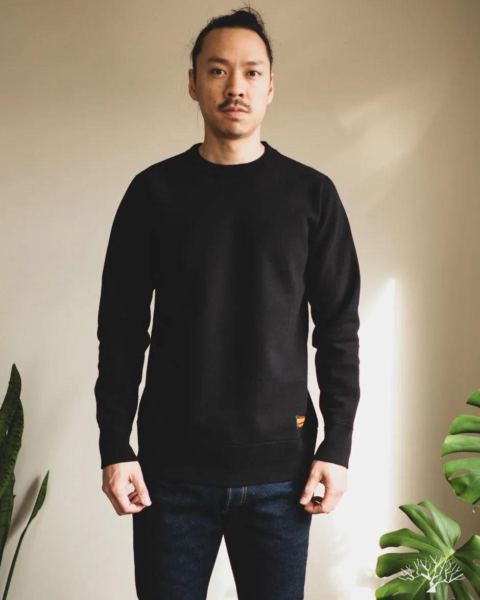 IHSW-69L-BLK - 14oz Ultra Heavyweight Loopwheel Cotton Crew Neck Sweat - Black