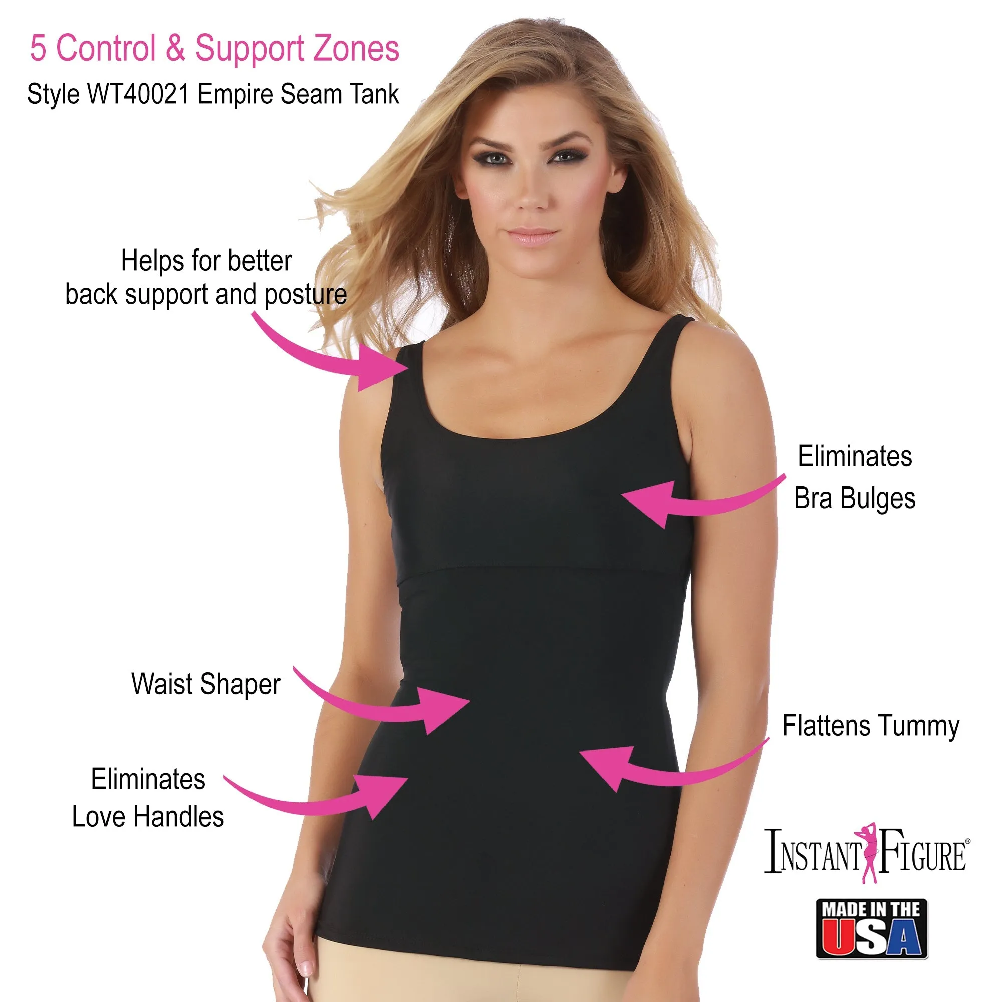 Instant Figure Empire Seam Tank Top Shapewear WT4061